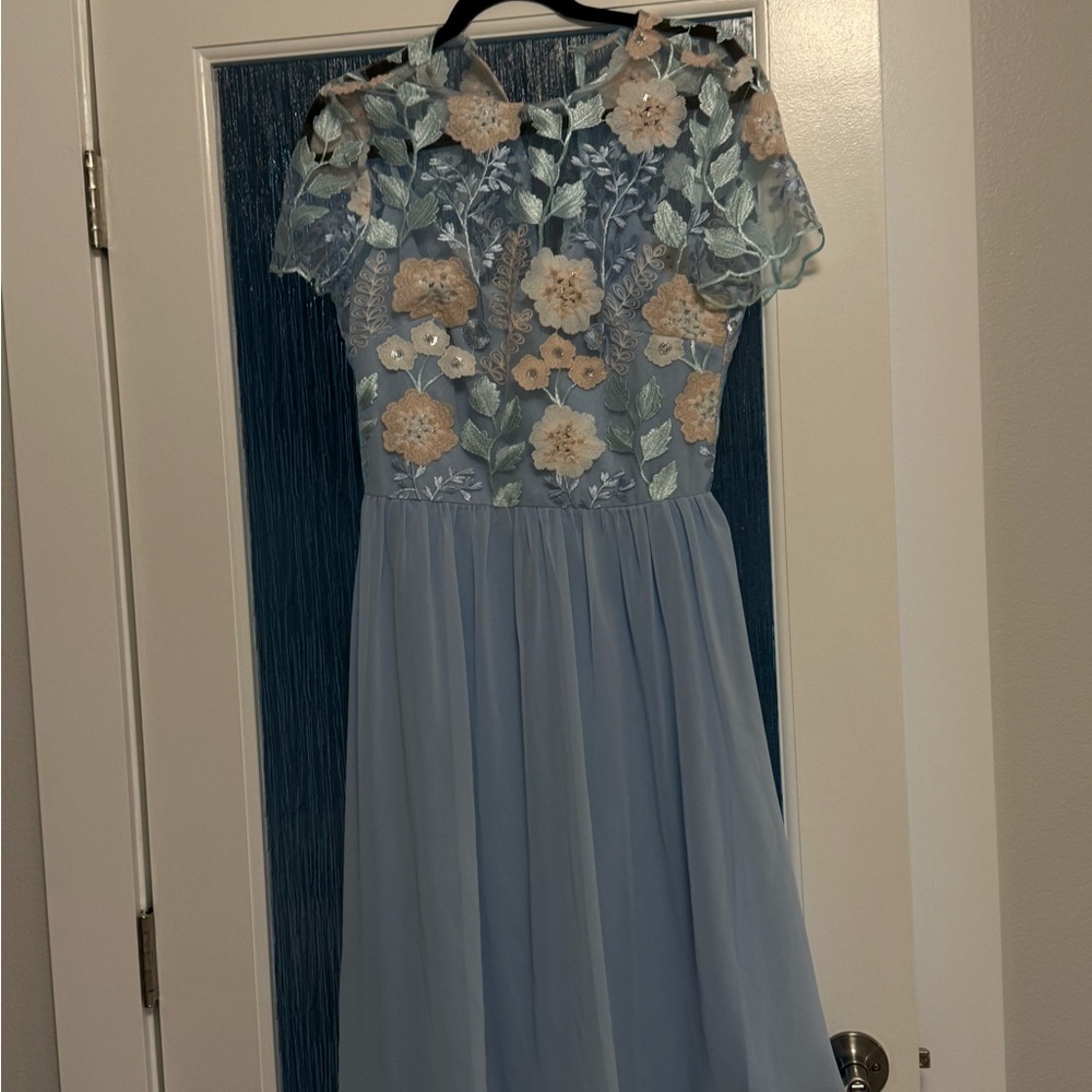 Chi Chi London Blue Floral Dress